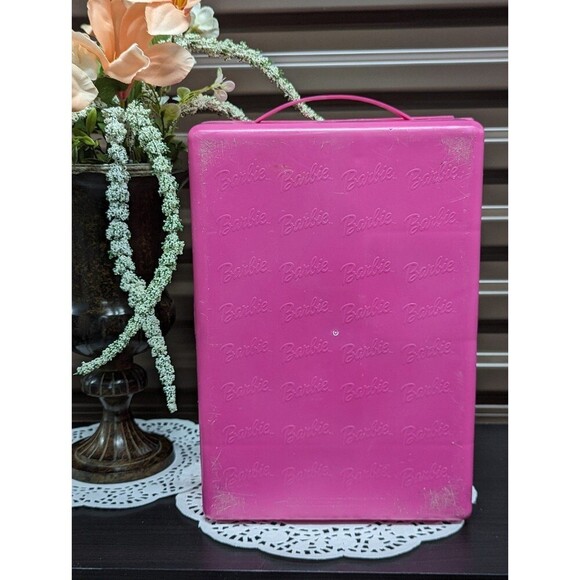Vintage 1990s BARBIE pink plastic pajama party carrying case - Picture 8 of 12